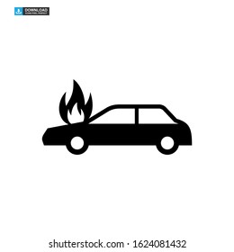 fire car icon isolated sign symbol vector illustration - high quality black style vector icons
