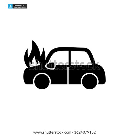 fire car icon isolated sign symbol vector illustration - high quality black style vector icons
