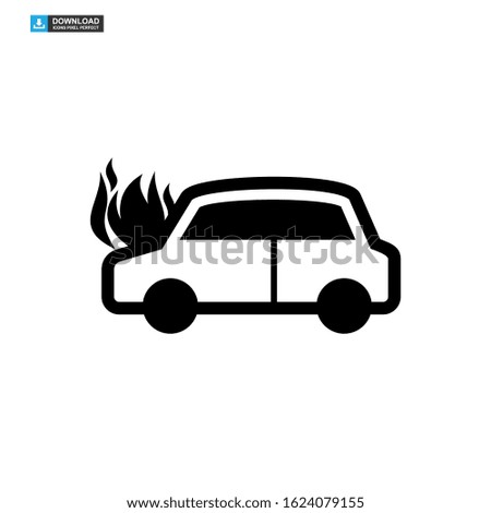 fire car icon isolated sign symbol vector illustration - high quality black style vector icons
