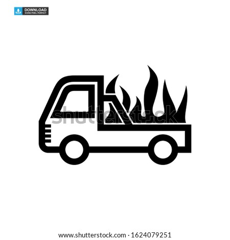 fire car icon isolated sign symbol vector illustration - high quality black style vector icons

