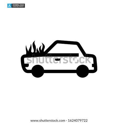 fire car icon isolated sign symbol vector illustration - high quality black style vector icons
