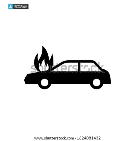 fire car icon isolated sign symbol vector illustration - high quality black style vector icons
