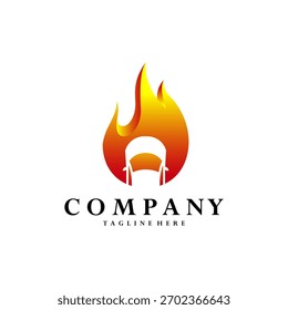 Vector de diseño de logotipo de coche de fuego
