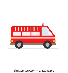 
Fire car. Work car. Vector graphics in flat style.