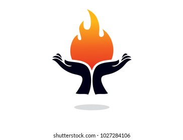 Fire Care Logo Design Template, Element Design, Vector Design