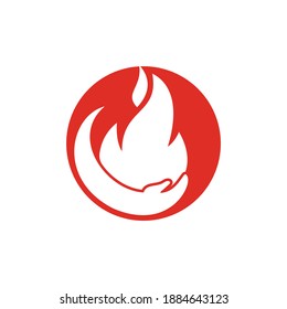 Fire care vector logo design concept. Hand and fire icon logo design.	