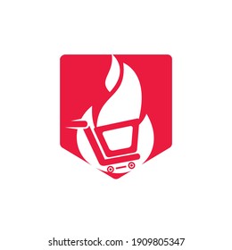 Feuerkarren-Shop Vektorlogo-Design-Vorlage. Symbol oder Symbolvorlage für den Hot Sale-Verkauf.	
