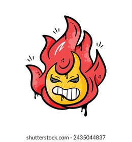 Fire cartoon graffiti art vector design up for premium use