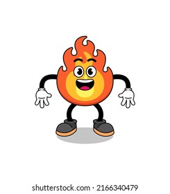 fire cartoon with surprised gesture , character design