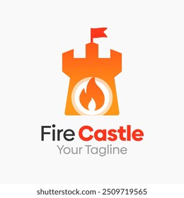 Plantilla de diseño de logotipos de Fire Castle. Bueno para empresas, agencias, comunidad y Organización