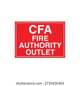 FIRE CFA FIRE AUTHORITY OUTLET Marcador de Locación para conexión de salida de agua - Vector de acceso al departamento de bomberos