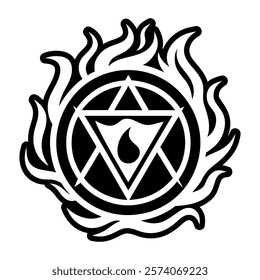 Fire chakra symbol icon in solid style