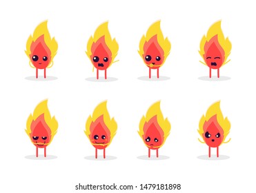 fire character expression vector illustration