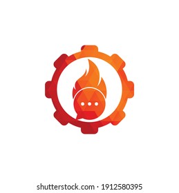 Plantilla de logotipo de la forma del equipo de chat de encendido Vector. Símbolo del logotipo de la charla activa o plantilla de icono.