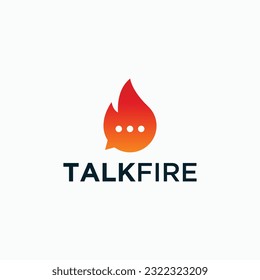 fire with chat logo design vector silhouette illustration