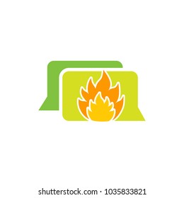 Fire Chat Logo Icon Design