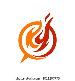 Fire Chat Logo Template