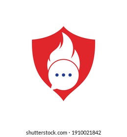 Fire chat logo template Vector. Hot talk logo symbol or icon template