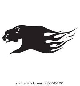 fire cheetah logo vector design
