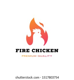 fire chicken flame hot logo vector icon illustration