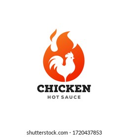 fire chicken flame hot logo vector icon illustration, vintage restaurant cafe logo , fast food app icon