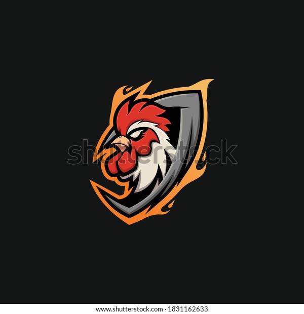 Fire Chicken Logo Design Vector Template Stock Vector (Royalty Free ...