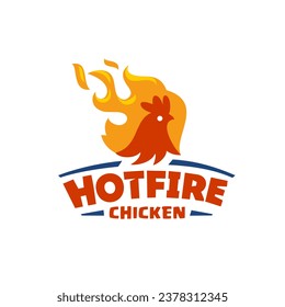  fire chicken logo, hen flame hot symbol vector icon illustration, modern gradient logo , fast food restaurant app icon