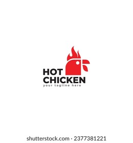 fire chicken logo icon  vector template.