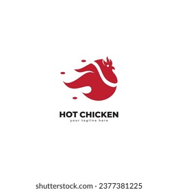 fire chicken logo icon  vector template.