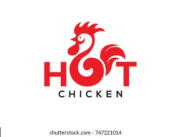 Fire Chicken Logo In Letters HOT 
