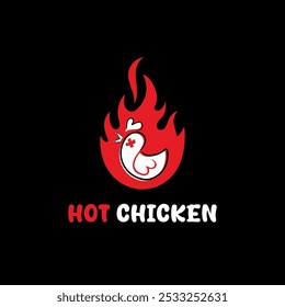 Feuerhähnchen-Logo auf schwarzem Hintergrund