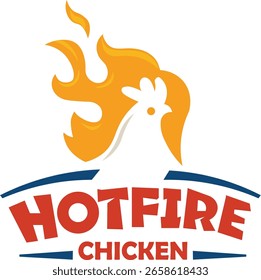 Logotipo del pollo del fuego, ilustración del icono del Vector del símbolo del pollo del fuego, logotipo moderno del gradiente, icono del App del restaurante de la comida rápida