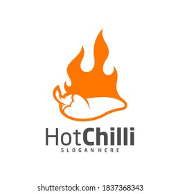 Fire Chili logo design vector template, Red Chili Illustration, Symbol Icon
