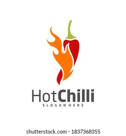 Fire Chili Logo-Design, Vektorvorlage, rote Chili-Illustration, Symbolsymbol