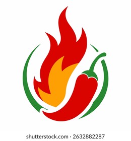 Feuer mit Chililogo rot scharf würzig