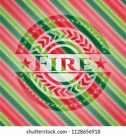 Fire christmas badge background.