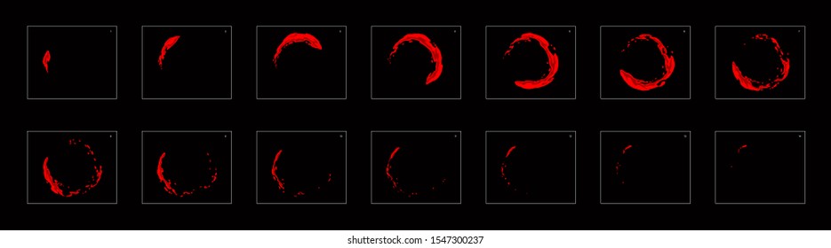 fire circle animation effect. frame by frame classic animation for game development, mobile games or motion graphic.