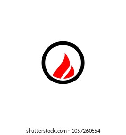 fire in circle brand logo vector template