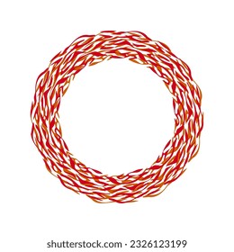 Fire circle frame for card or invite, vector background