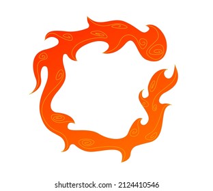 fire, circle fire frame, fire illustration vector file