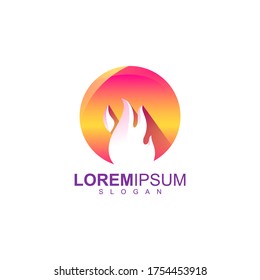 fire circle logo design vector premium