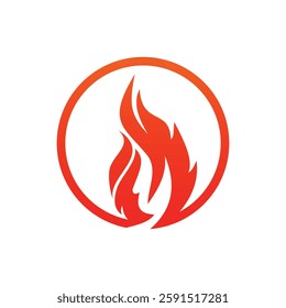 Fire circle Logo vector illustration