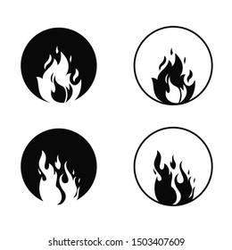 Fire circle sign illustration logo design collection, gas illustration. EPS 8 compatible. no gradient. no transparency - vector