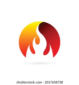 Fire Circle Vector Logo Design