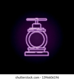 Fire clamp neon icon. Elements of fireman set. Simple icon for websites, web design, mobile app, info graphics