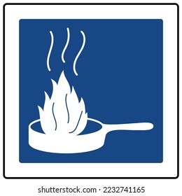 Fire classification sign and label class K cooking media