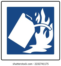 Fire classification sign and label class B flammable liquid