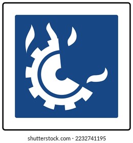 Fire classification sign and label class D combustible metals