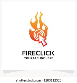 Fire Click Logo Design Template Inspiration