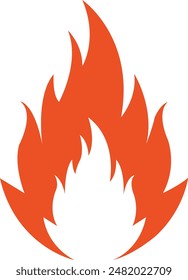 Diseño del arte del Clip de fuego en el fondo aislado blanco liso transparente para el signo, calcomanía, tarjeta, camisa, sudadera, sudadera, ropa, etiqueta, taza, icono, póster o insignia